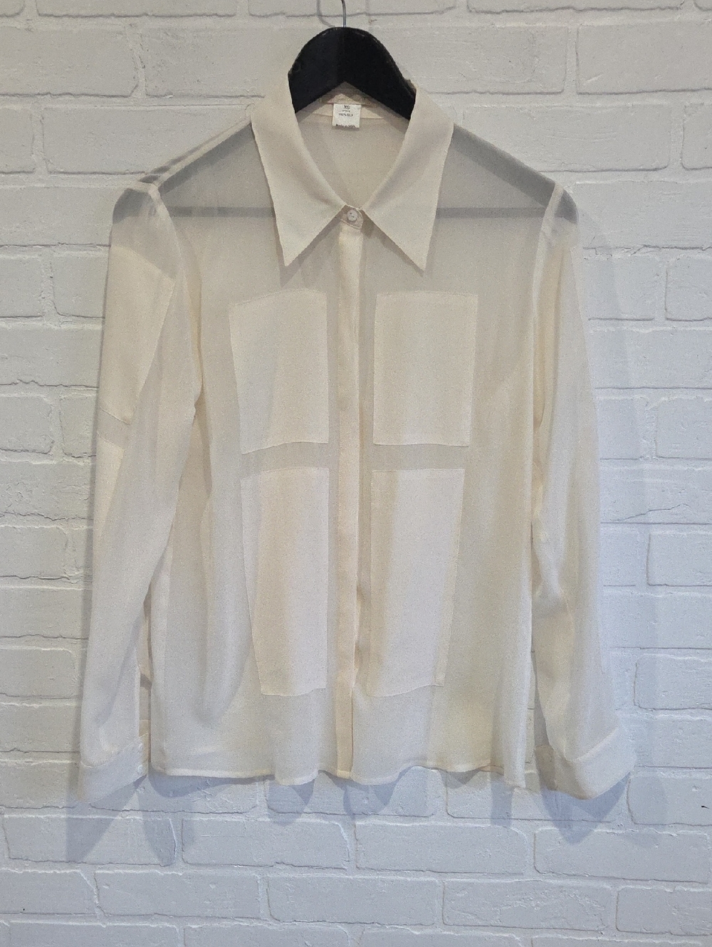 Gold Hawk Panelled 100% Silk Blouse